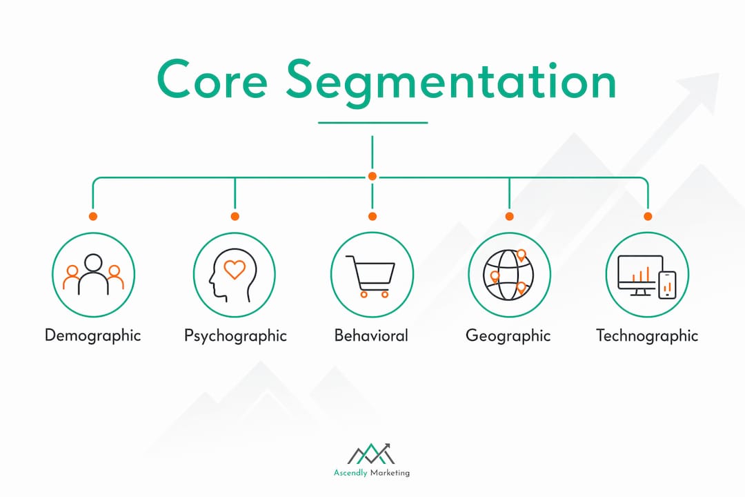 Infographic of core audience segmentation types