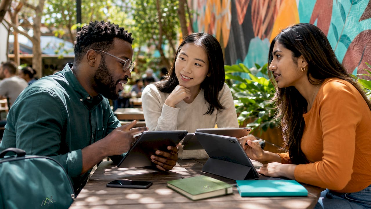 Team of professionals discussing ai tools