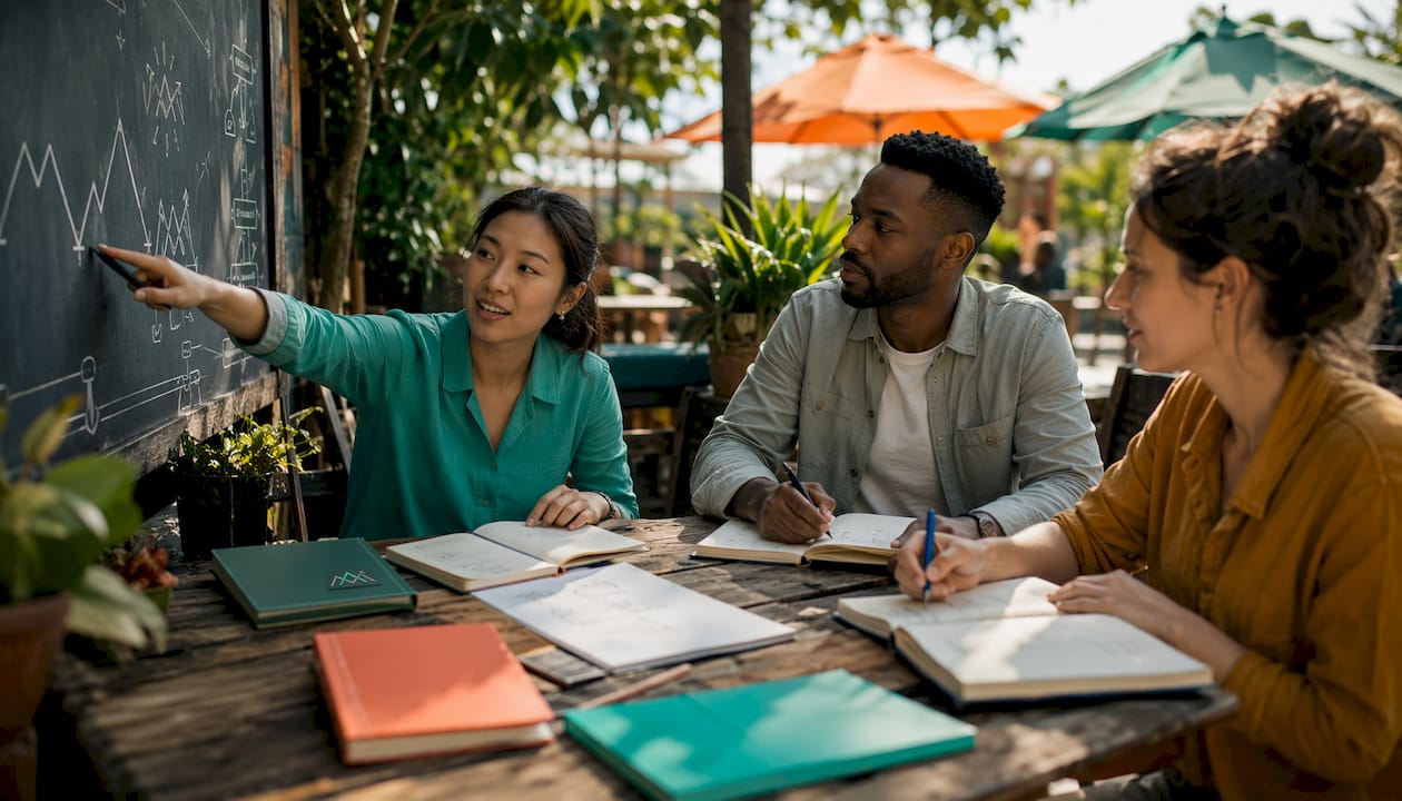 Diverse marketing team collaborating on strategy