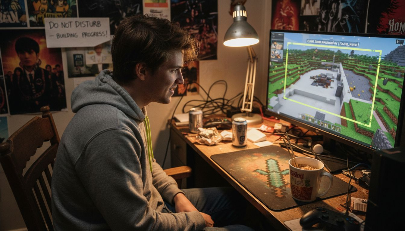 Player using Minecraft block protection features