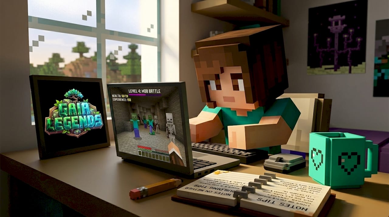 Player practicing attack timing in Minecraft
