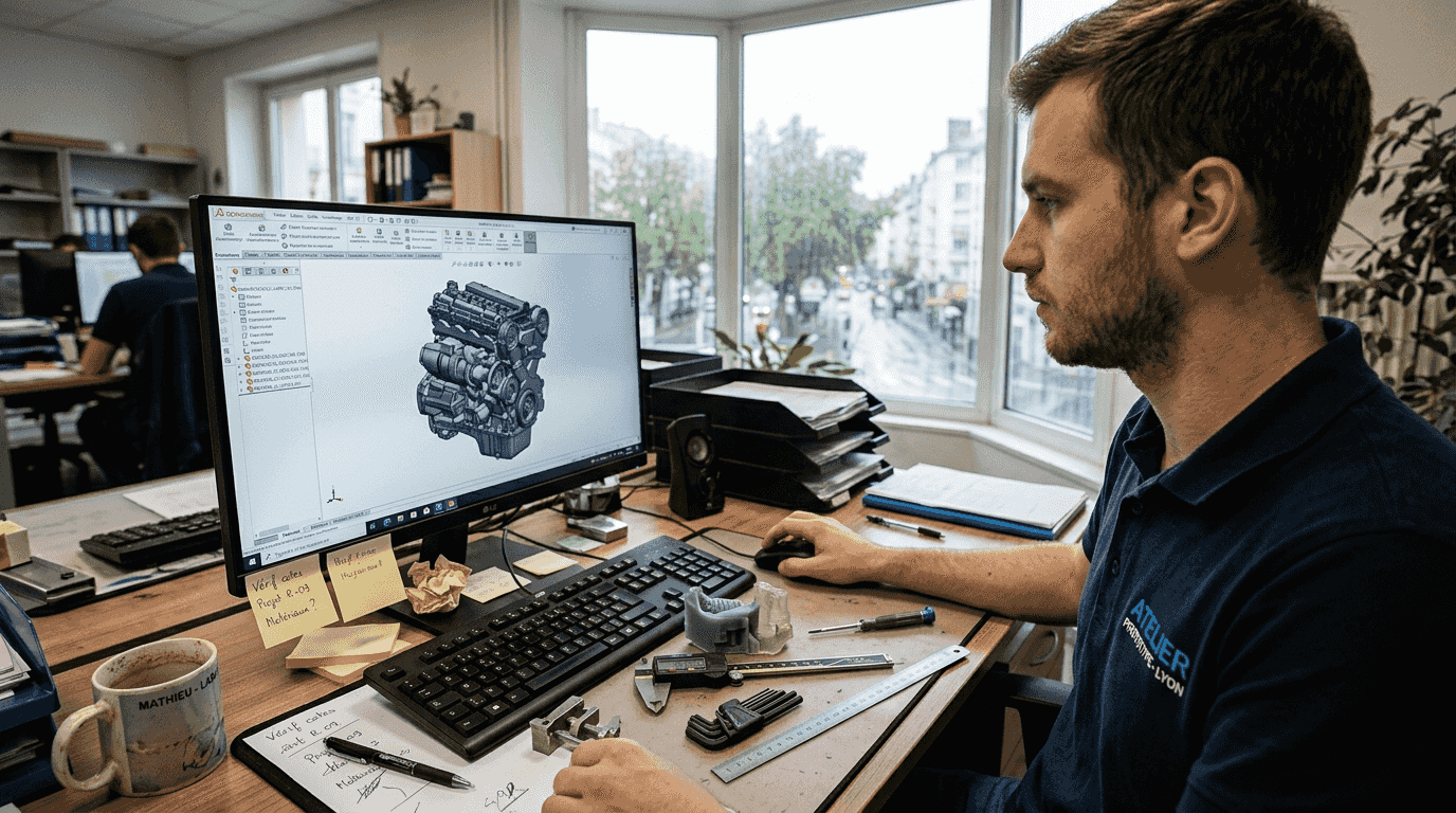 Technicien en charge de la modélisation de pièces complexes sur CATIA