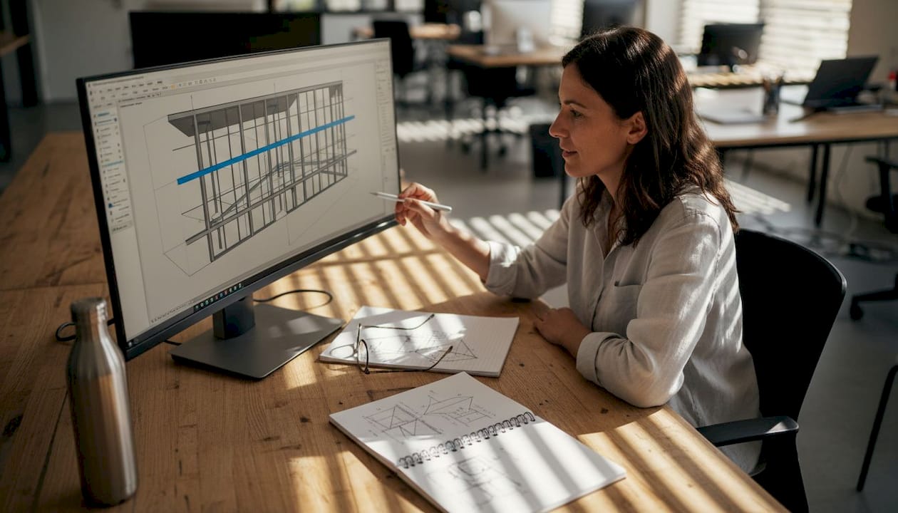 Un ingénieur travaille sur la modification d’un modèle 3D dans son bureau.