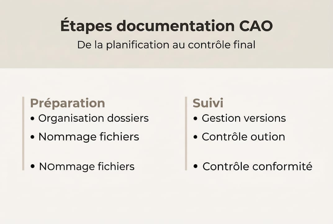 Infographie : les étapes incontournables pour réussir la documentation d’un projet de CAO