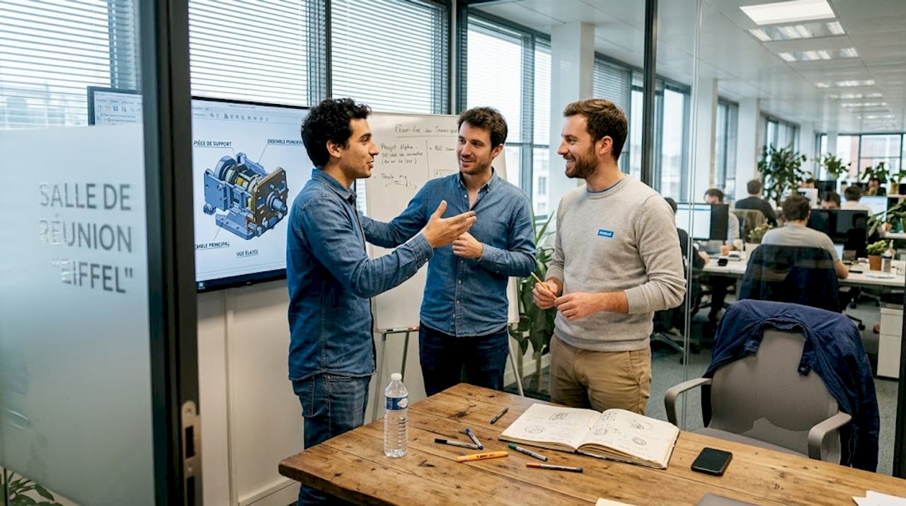 Teamwork dedicated to 3D modeling for industry