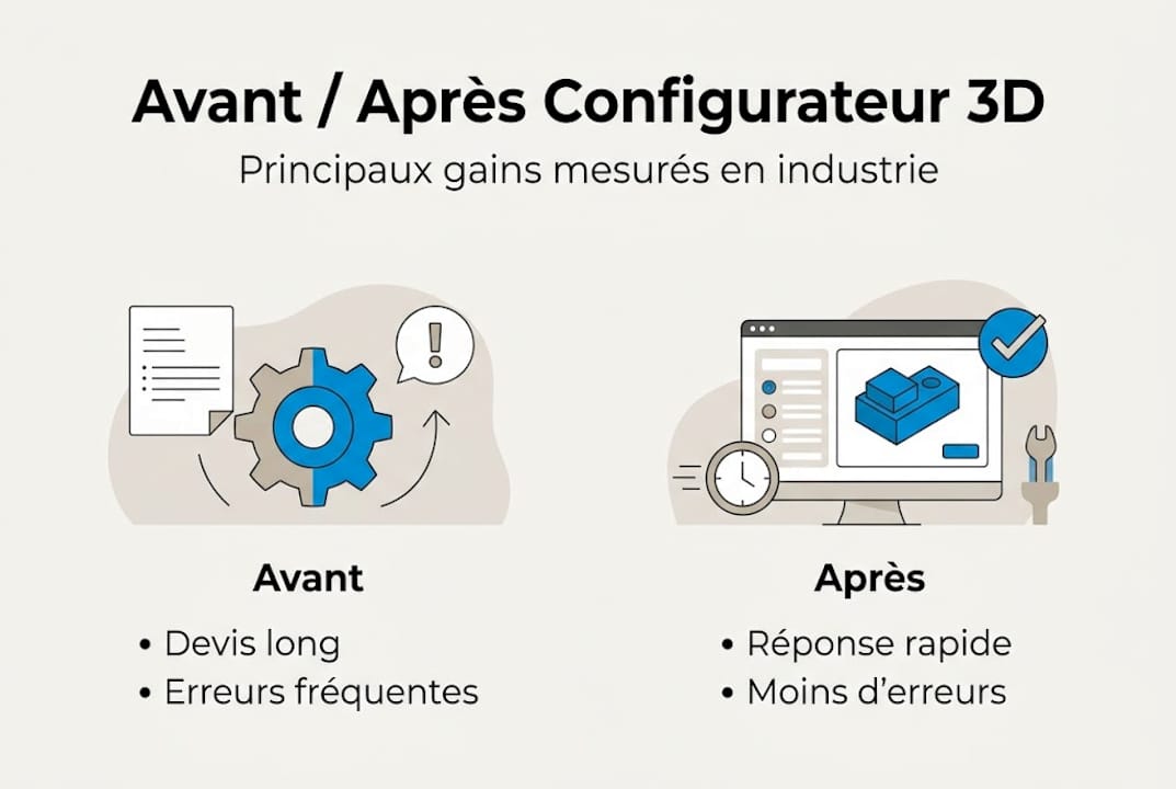 Infographic: 3D configurator benefits before/after