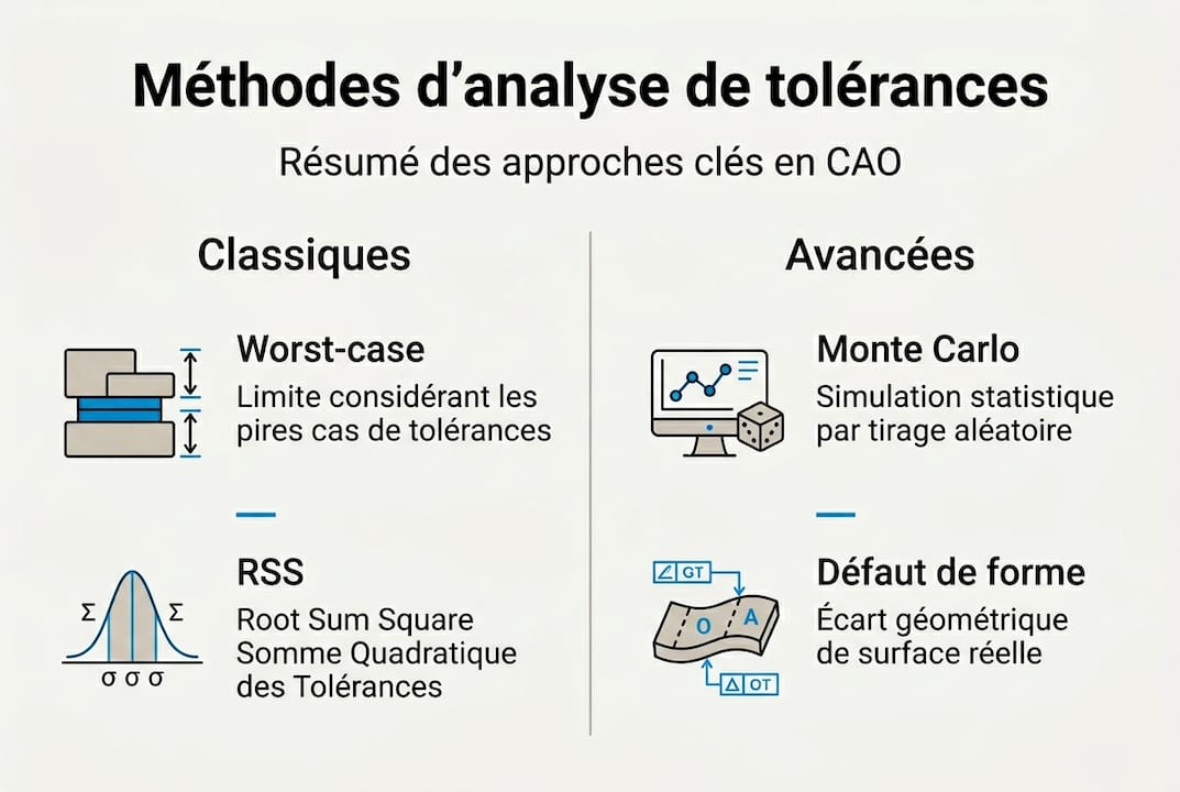 Infographic: the different tolerance analysis methods in computer-aided design