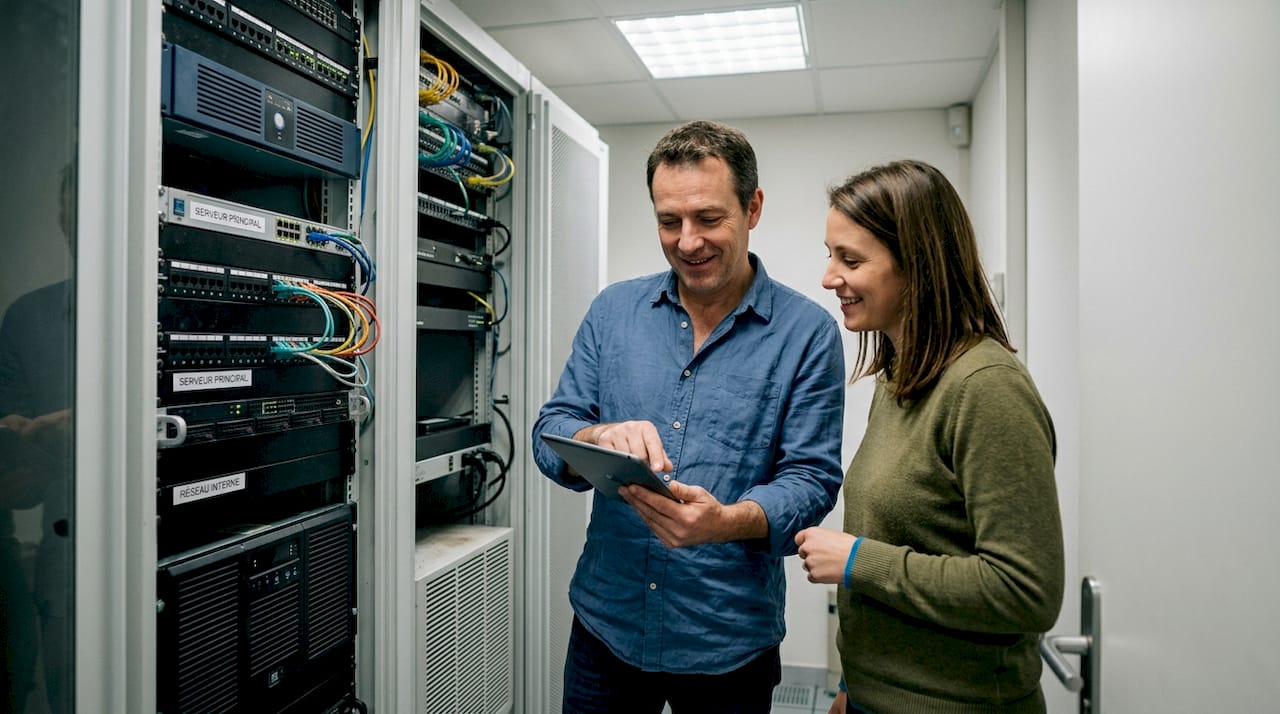 Responsable d’une PME, je veille à la sécurité des données directement depuis ma tablette.