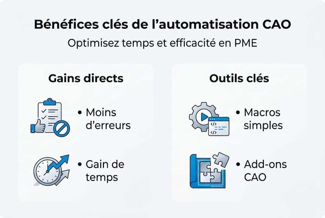 Discover the benefits and solutions of CAD automation at a glance with our infographic.