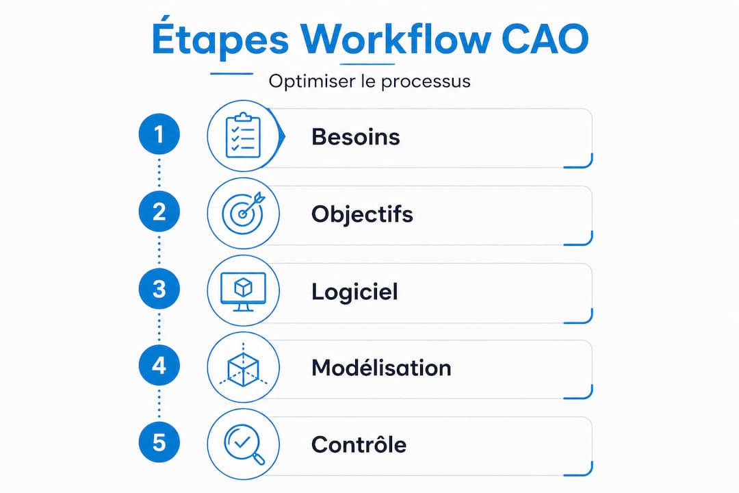 The main stages of a high-performance CAD workflow at a glance