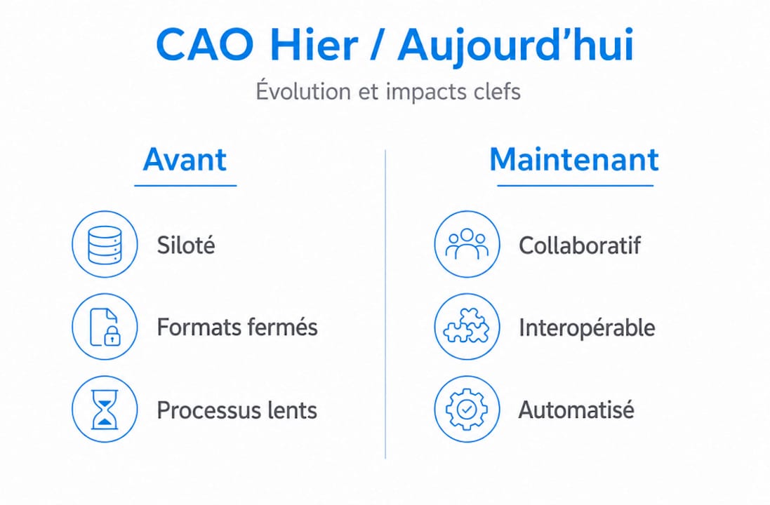 Comparison visual: the evolution of computer-aided design, between traditional methods and innovative approaches