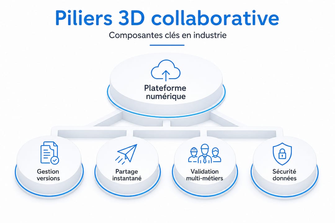 Las bases de la colaboración 3D en el entorno industrial presentadas en forma de estructura jerárquica