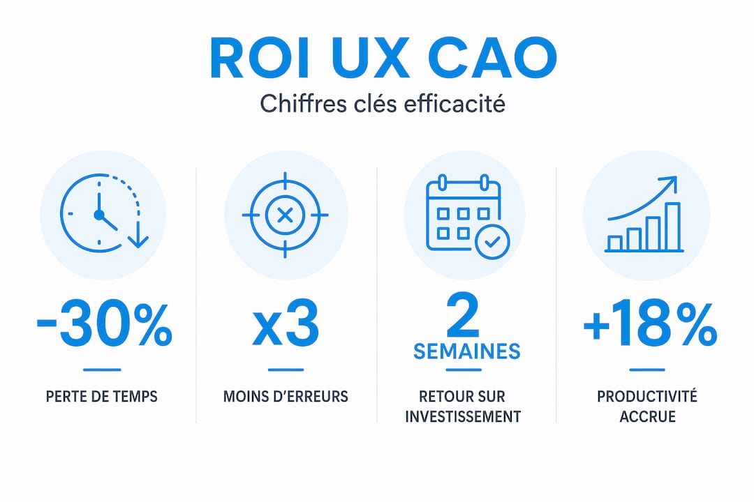 Infographic: key figures to understand the impact of UX on return on investment in computer-aided design