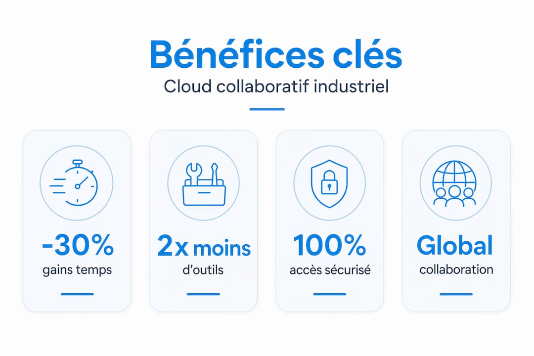 Die unverzichtbaren Vorteile der kollaborativen Cloud für KMU, dargestellt in einer Infografik