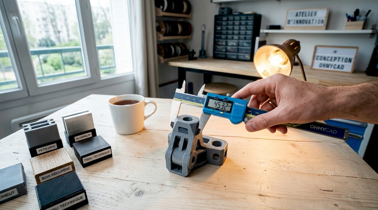 Measuring the thickness of a printed wall using calipers