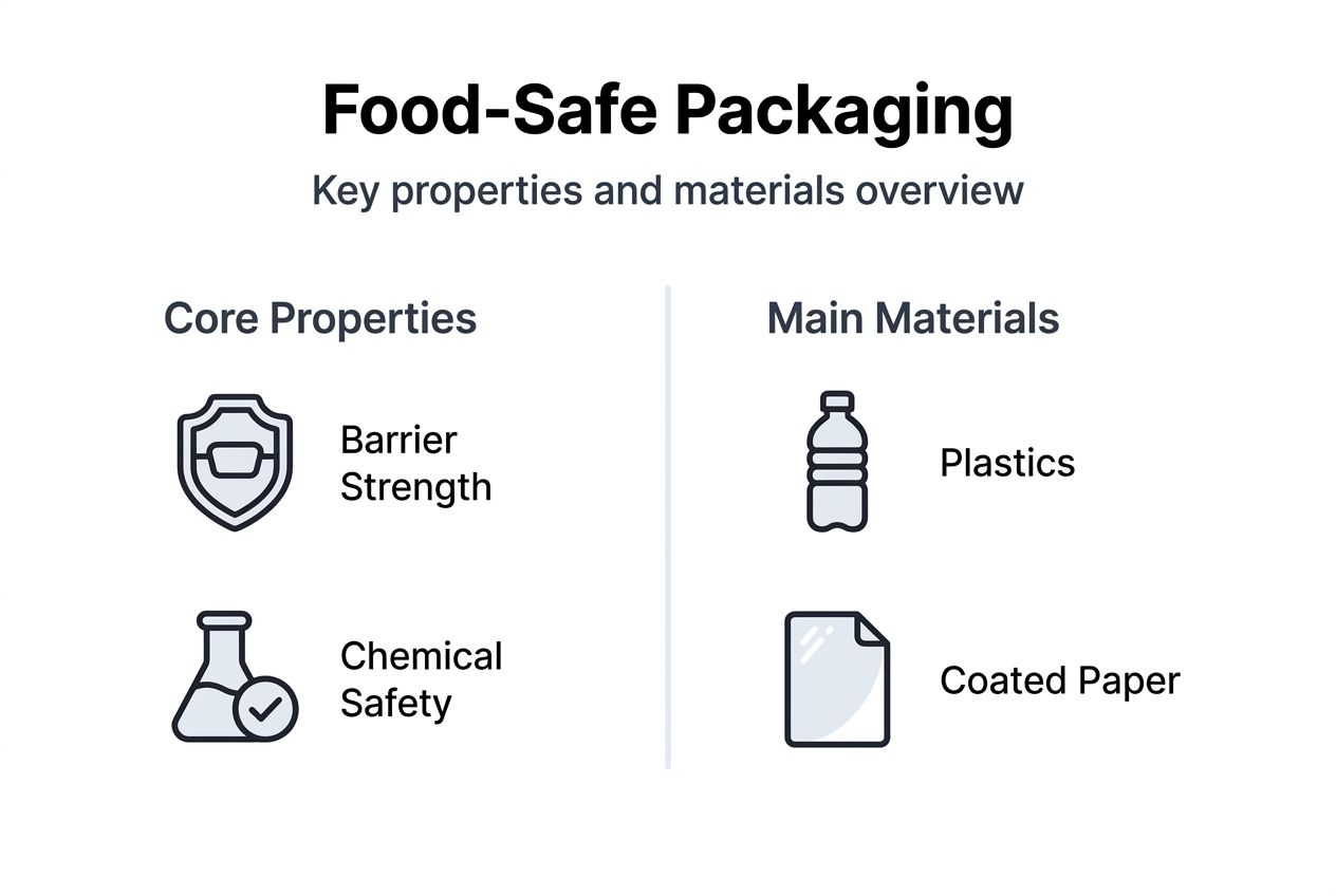Infographic outlining food-safe packaging basics