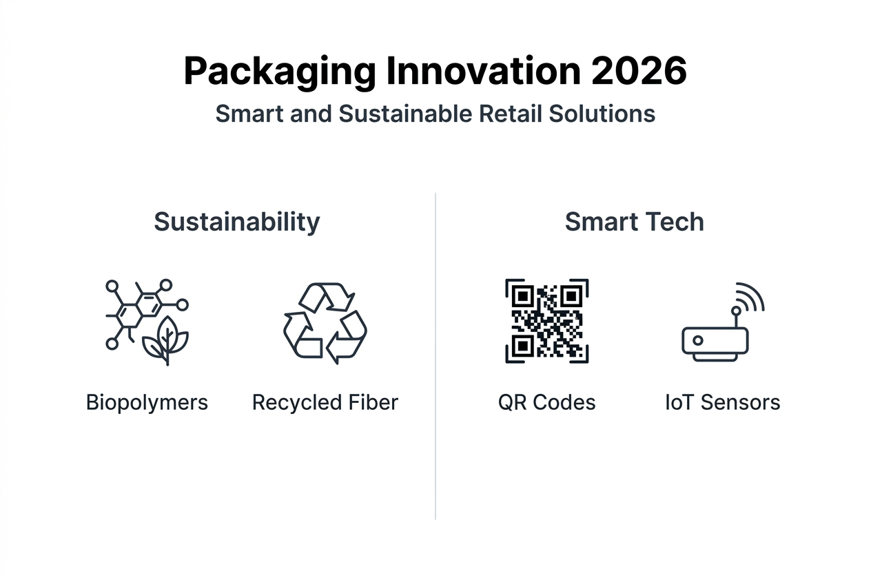 Infographic showing smart and sustainable packaging