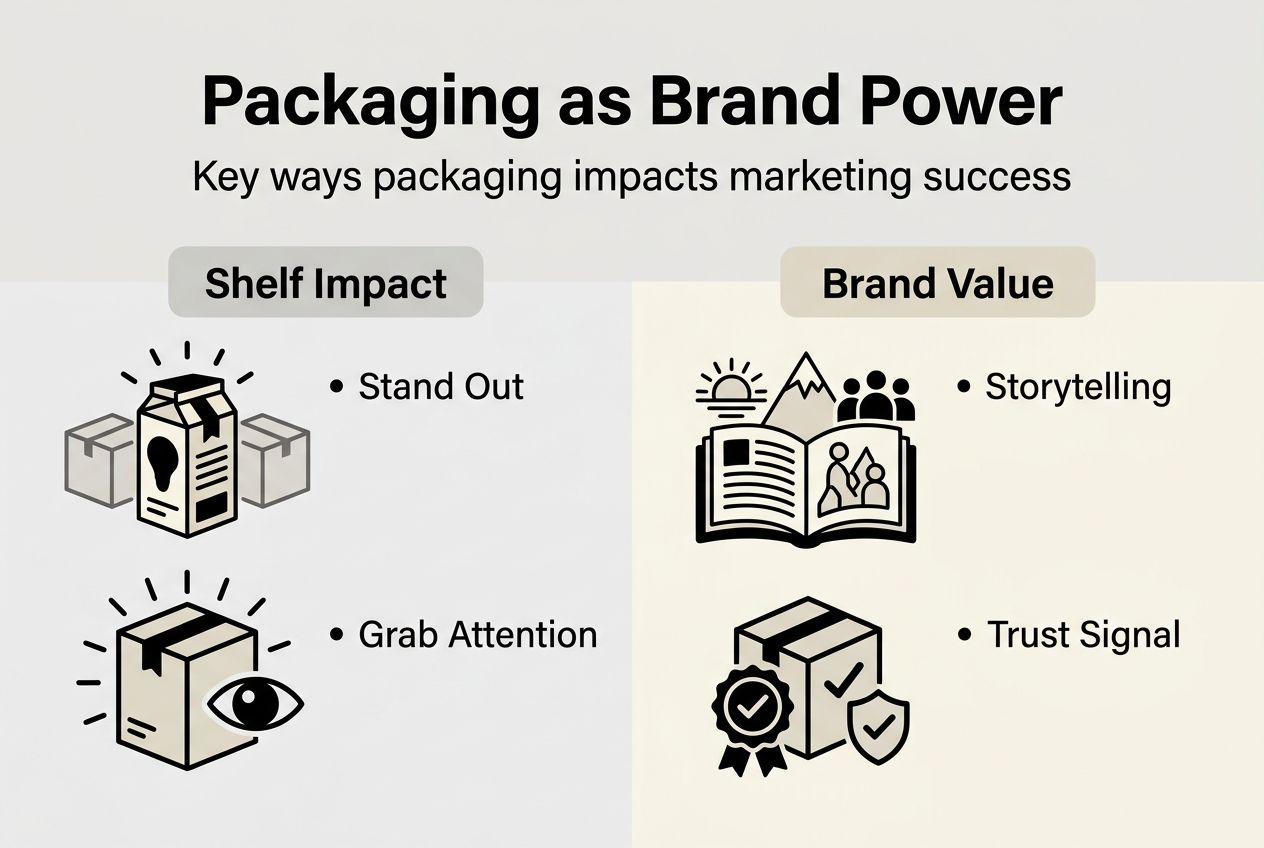 Infographic showing packaging marketing advantages