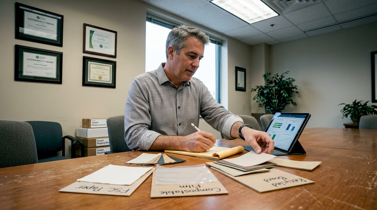 Coordinator compares sustainable packaging materials