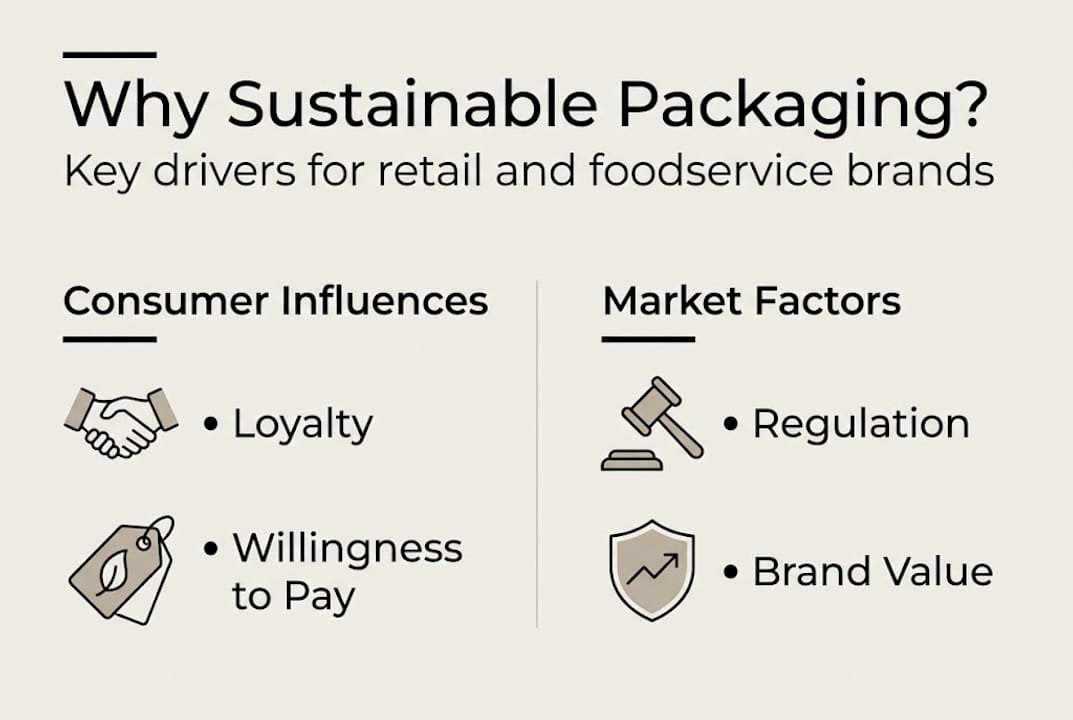Infographic showing drivers of sustainable packaging