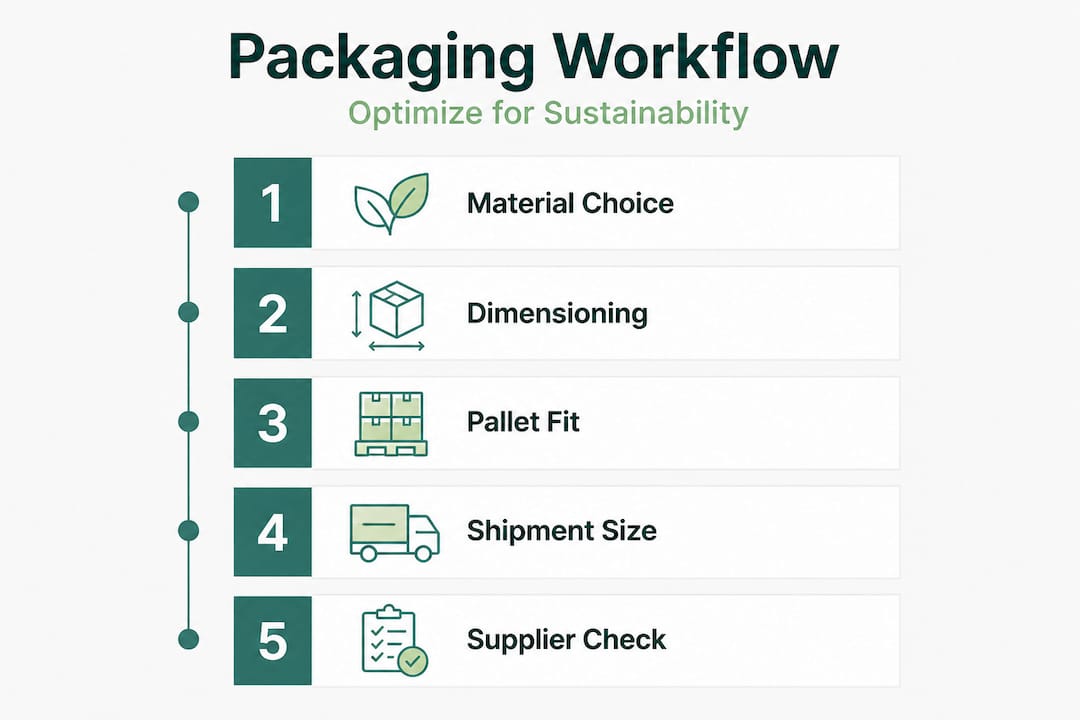 Infographic: sustainable packaging workflow steps