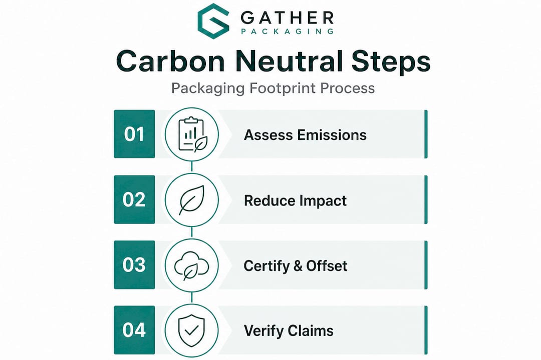 Infographic shows four steps to carbon neutral packaging