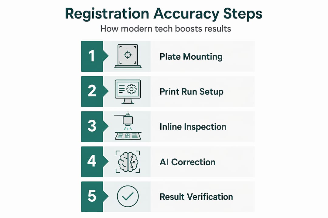 Infographic showing steps to print registration accuracy