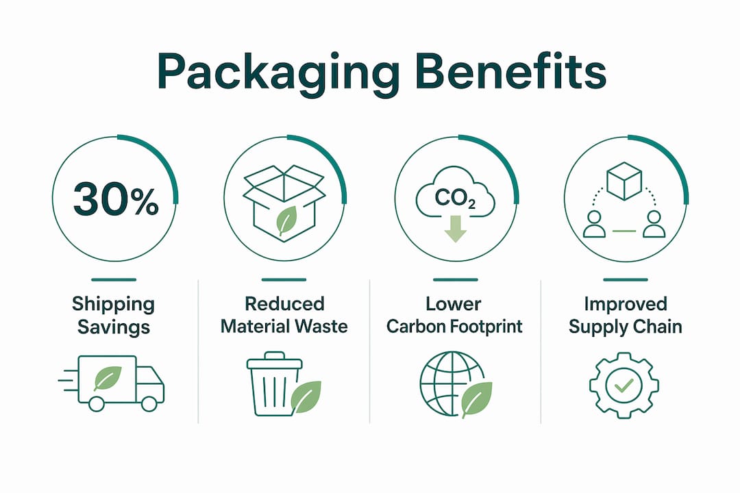 Infographic showing key benefits of packaging efficiency