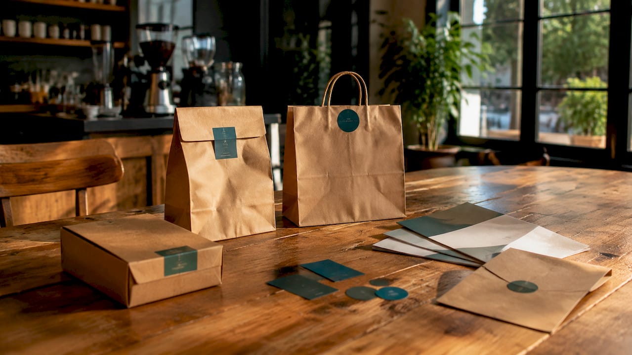 Modular branded packaging examples on retail shelf