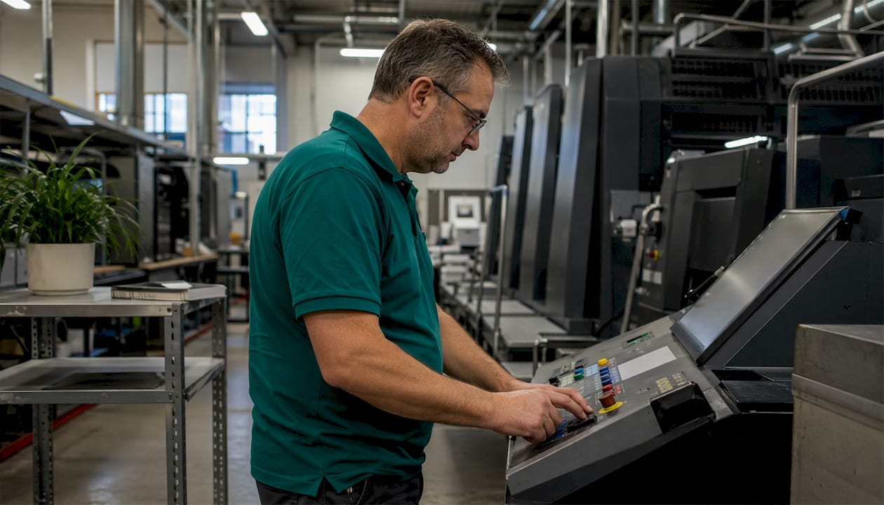 Print operator managing digital color equipment