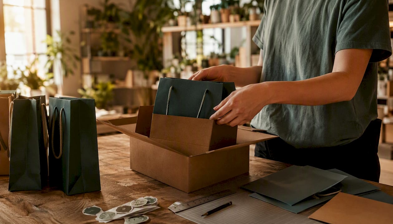 Testing and packing custom paper bags