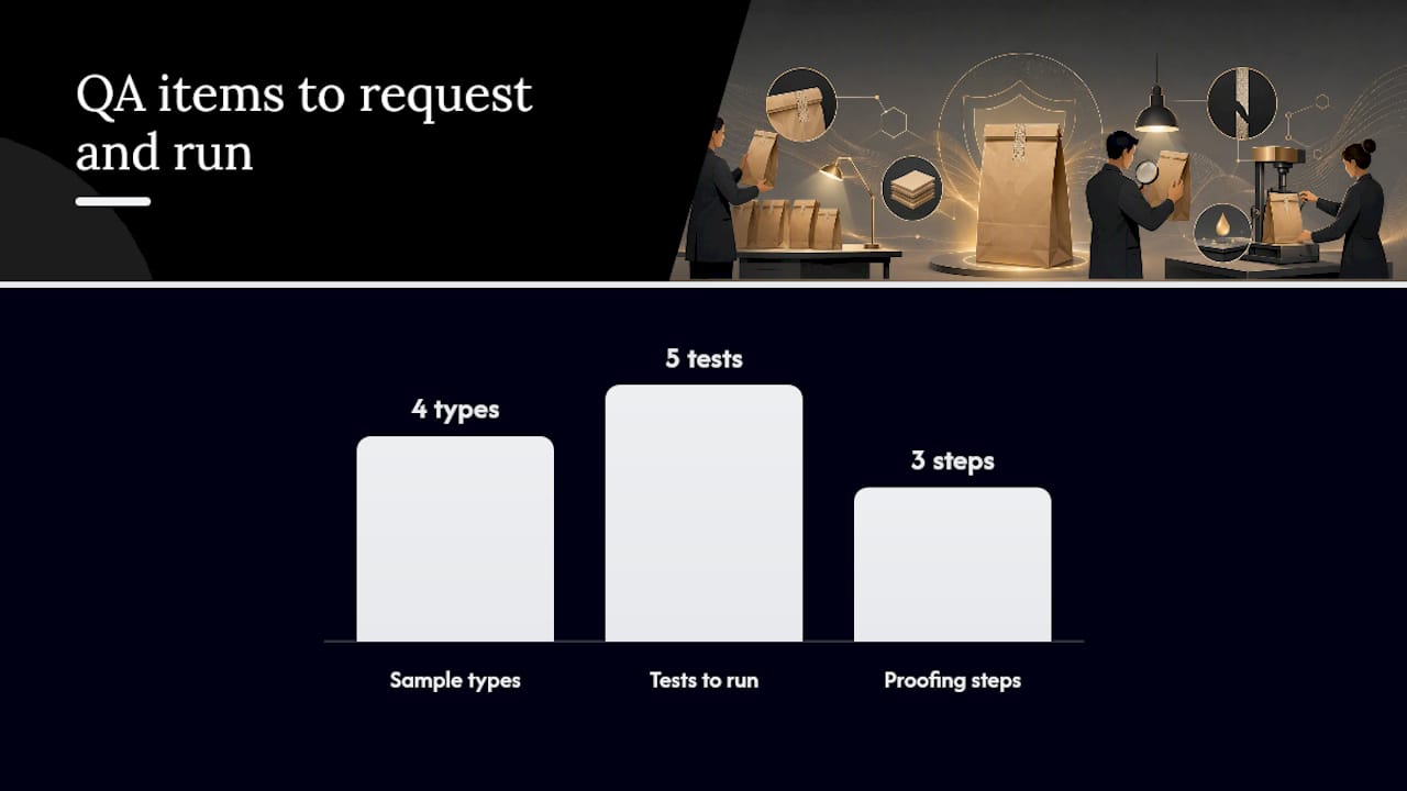 Quality assurance, proofing, and sample requests — overview diagram