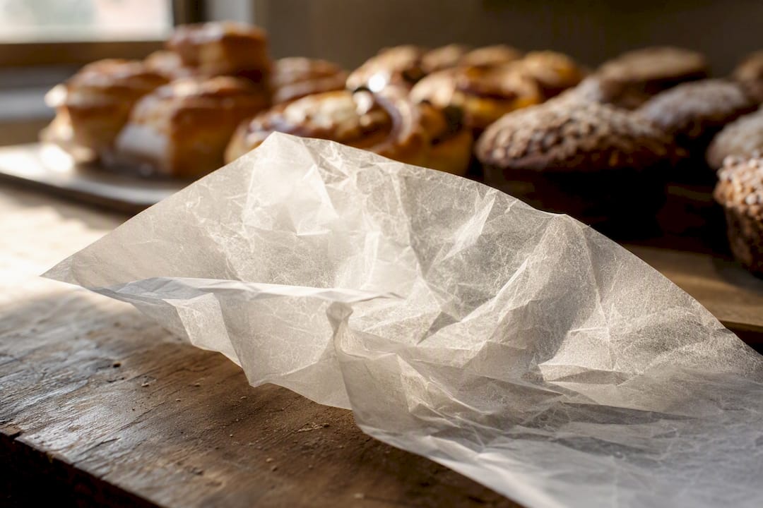 Close-up of glassine paper texture