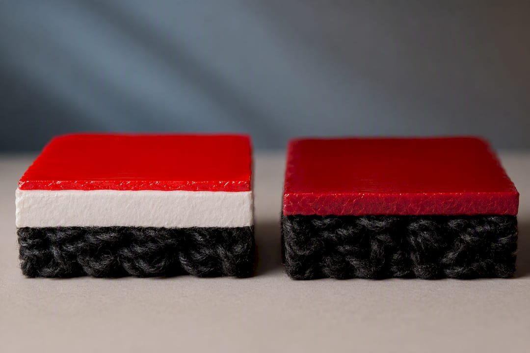 Illustration of white underbase beneath red ink