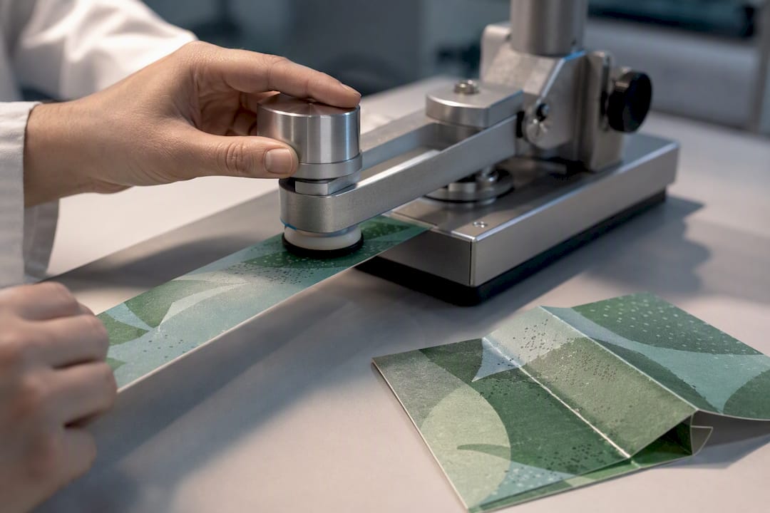 Crockmeter testing printed packaging durability