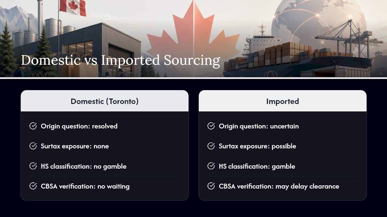 Domestic sourcing reduces import compliance risks