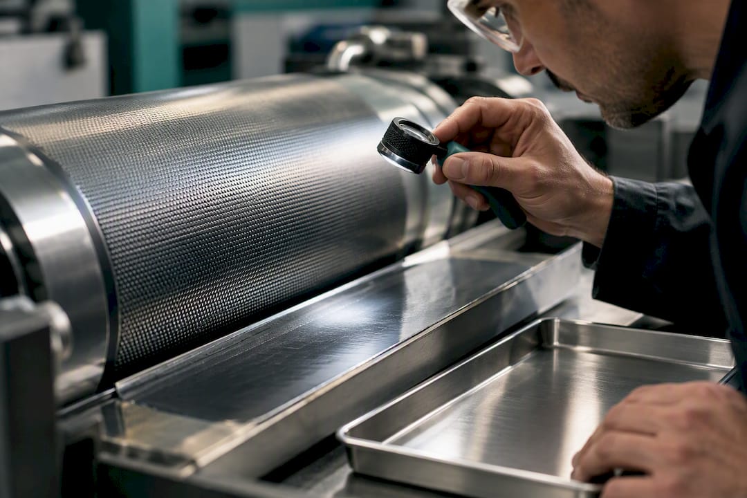 Anilox roll surface carrying flexographic ink