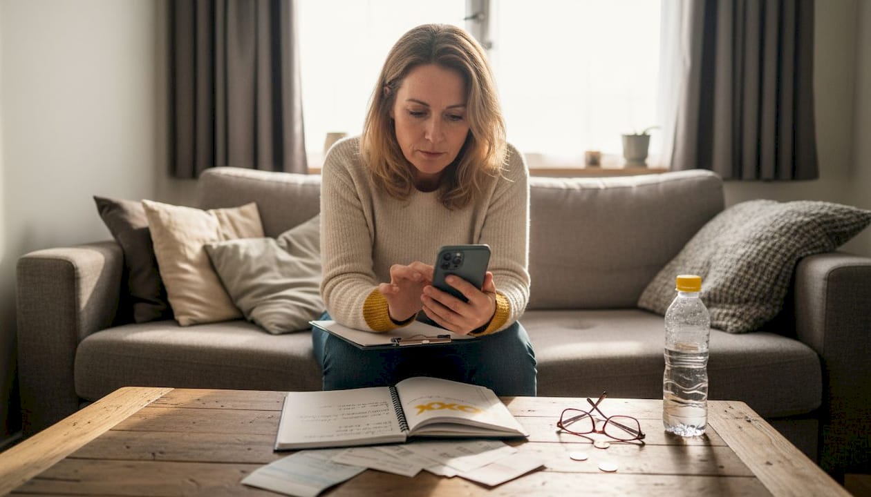 Vrouw zet de kosten van leasen en kopen thuis naast elkaar