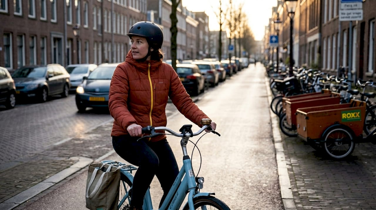 Met de e-bike manoeuvreer je moeiteloos langs de grachten in de stad.