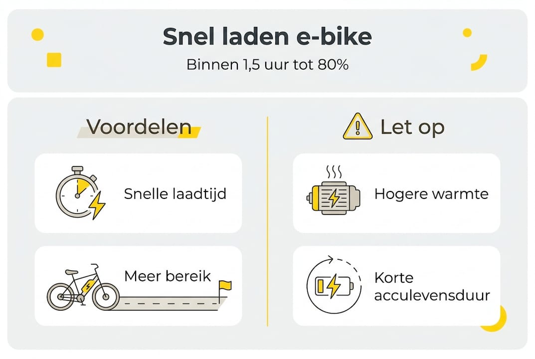 Infographic: snel je e-bike opladen – voordelen en waar je op moet letten