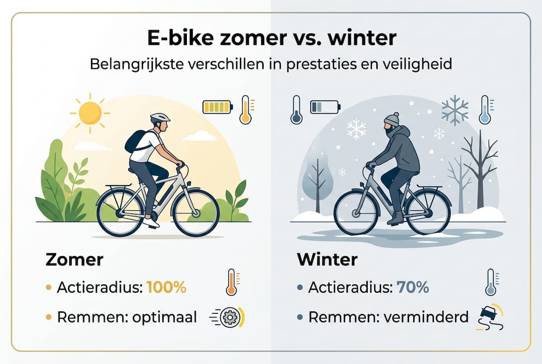 Infographic: Hoe presteert je e-bike in de zomer en winter?