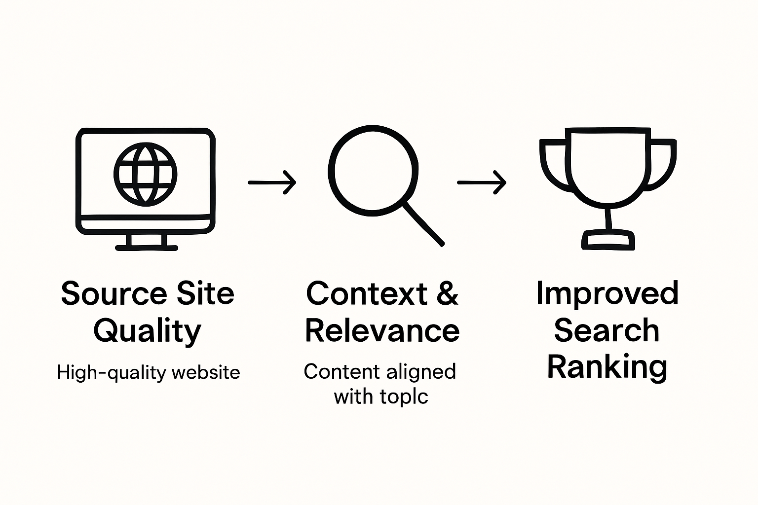 Infographic showing how backlink quality affects ranking