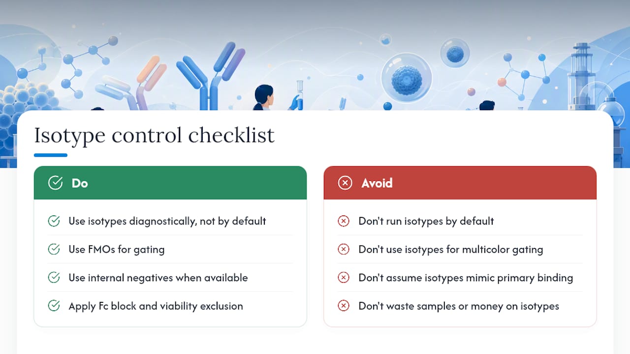 The case for treating isotype controls as a diagnostic tool, not a default — overview diagram