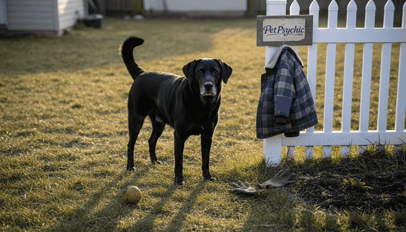 Dog showing tail and ear communication signals