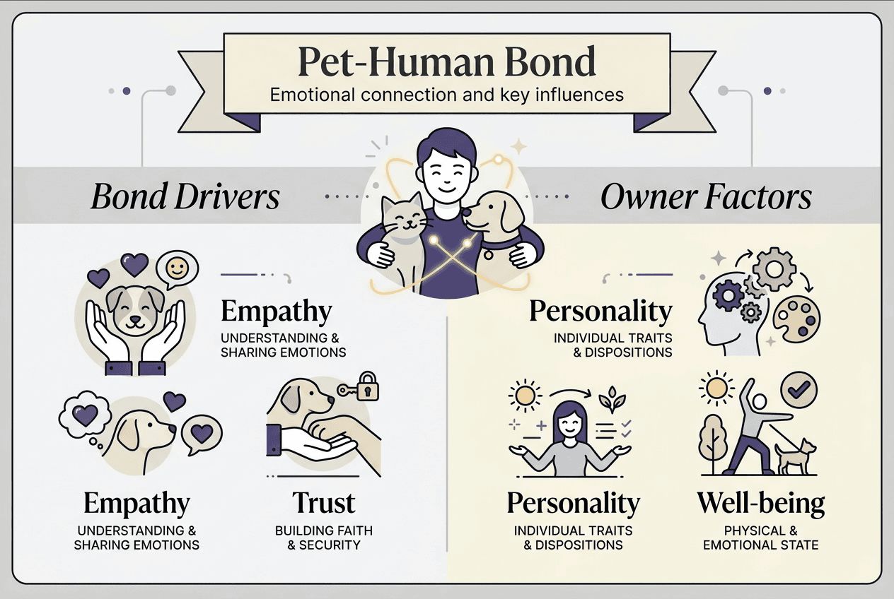 Infographic with key pet-human bond factors