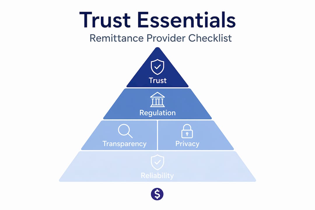 Hierarchy pyramid for trusted remittance provider essentials