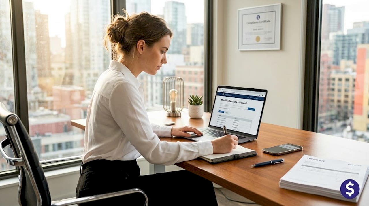 Business owner screening for sanctions online