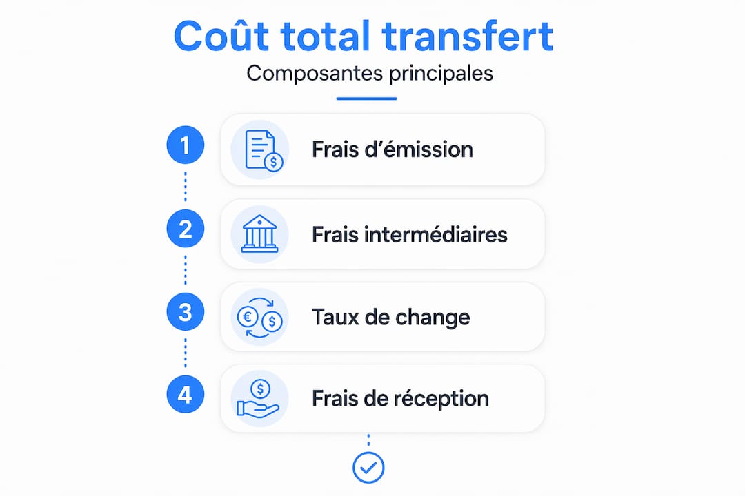 Infographie : les différentes étapes pour comprendre le coût d'un virement