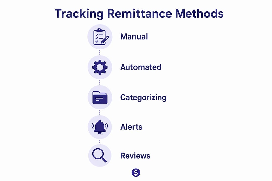 Infographic illustrating remittance tracking methods