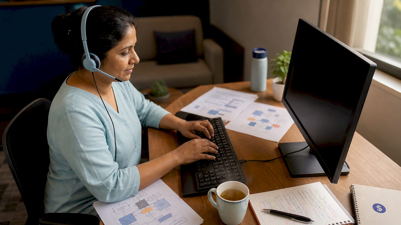 Customer support agent at remittance desk